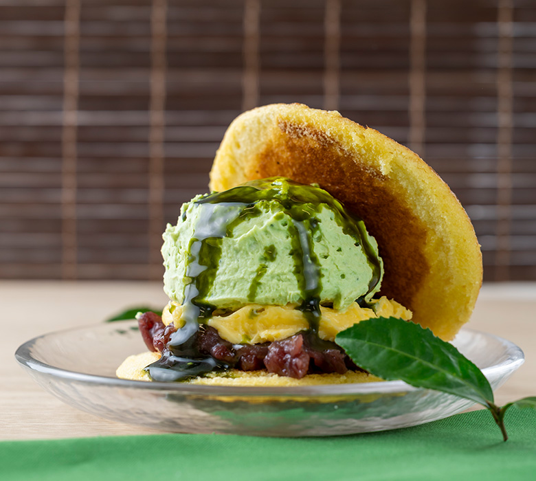 冷やしばたーあんどら焼き 葛練り抹茶